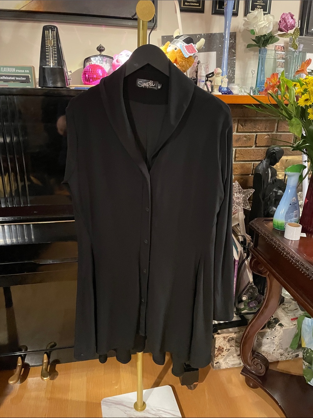 Sympli Black V-Neck Fitted Blazer